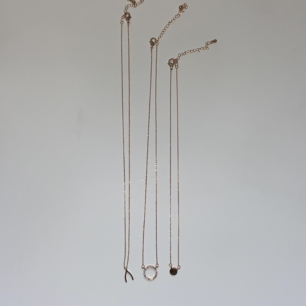 Wishbone Chic Layering Necklace Rhinestone Set - Picture 8 of 9